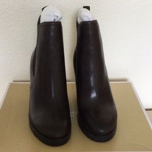 Michael Kors Wedge Brown Leather Boots new size 7.1/2M